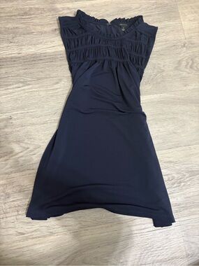 Navy Blue Ruffled Yoke Women's Top!